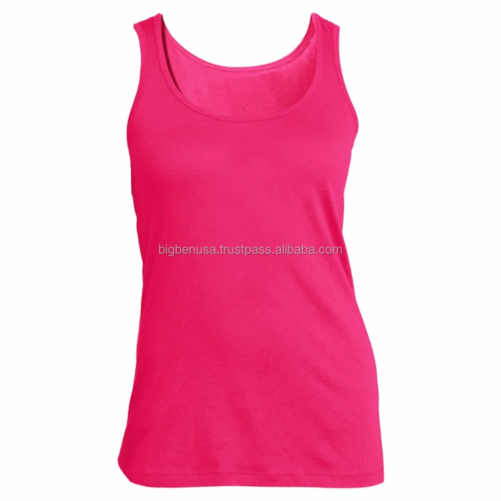 Hot sales 100 Cotton cheap plain woman dress tank top, Ladies Singlet Tops