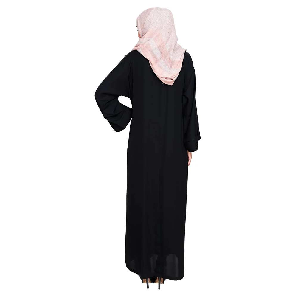 Womens Stitch Long Sleeve Turkey Muslim Abaya Dress