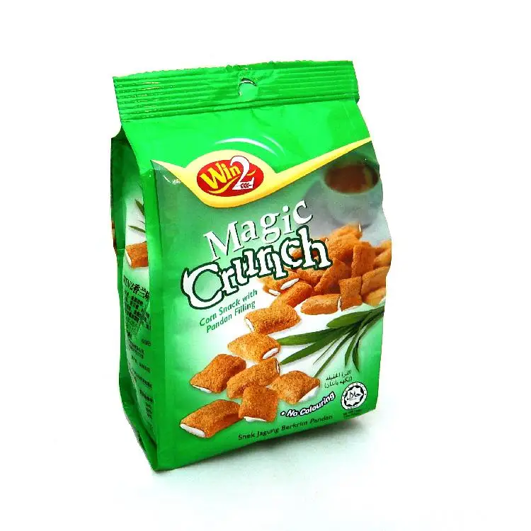 
Win2 Bgs Of Grain Snacks Magic Crunch Corn Snack With Pandan Filling 70g 