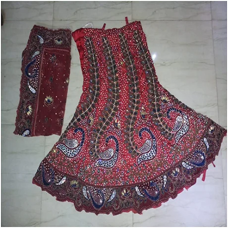 Traditional Ethnic Tribal Vintage Hand Embroidery Designer Long Skirt