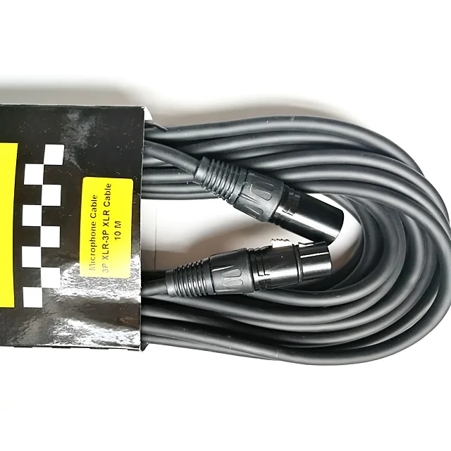 Высококачественный кабель для микрофона xlr с черным покрытием и низким уровнем шума