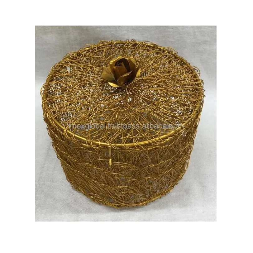 IRON WIRE HOME DECORATIVE SQUARE SHAPE BOX