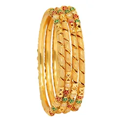 Latest Exclusive DesIgner Light Weight with Colorful Gold Bangles in all sizes Collection For Women And Girls 2022