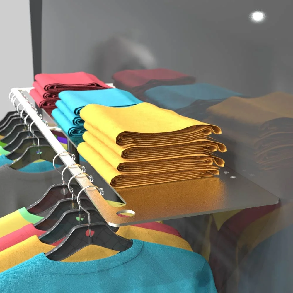 Clothing wall shelf display for retail shop 17