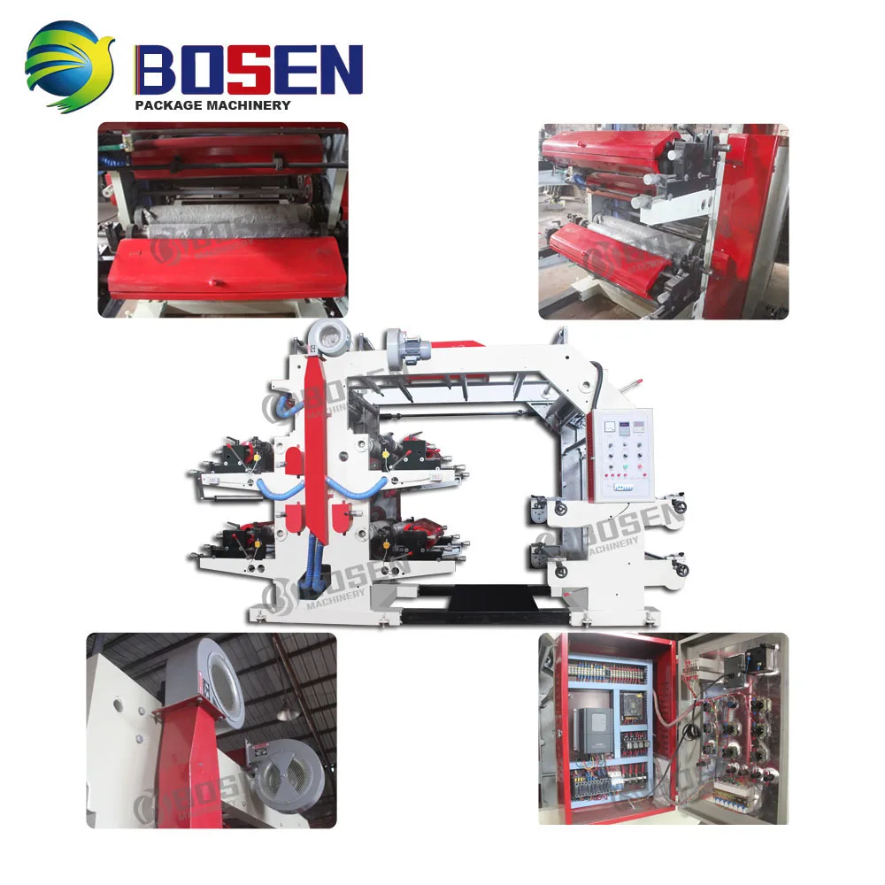 BSYT-6600 High Quality 6 Colour Printer Film Plastic Non Woven Flexo Printing Machine Price