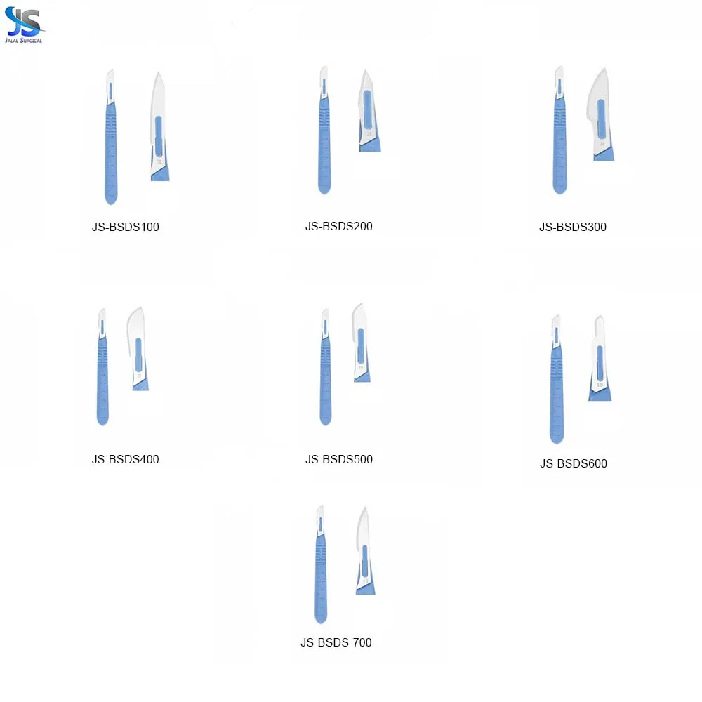 Disposable Surgical Scalpel with Stainless Steel Blade/Pack of 10 Pieces