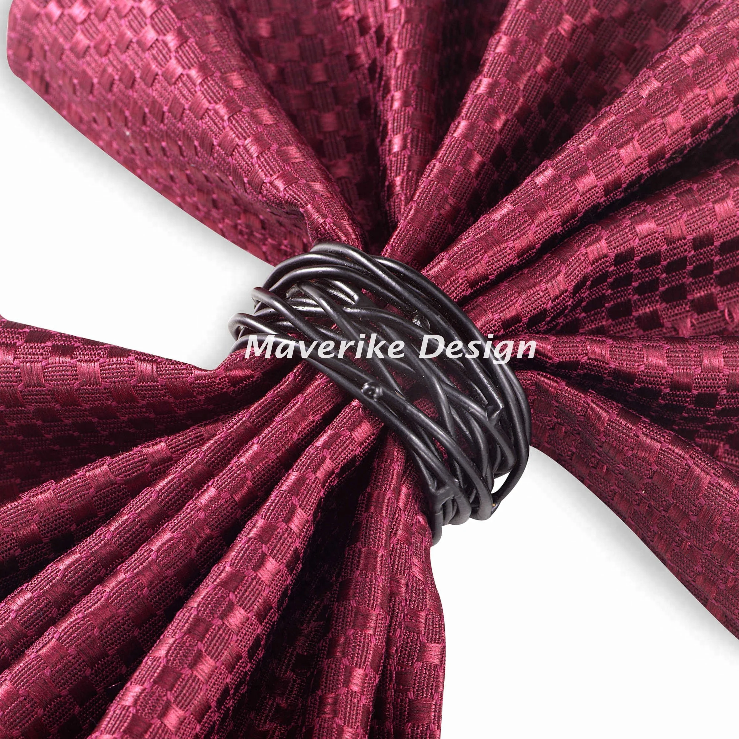 Handmade Metal Wire Nest Gold Napkin Ring Round Shape Elegance Festivals Home Dining Table Decor Napkin Holder