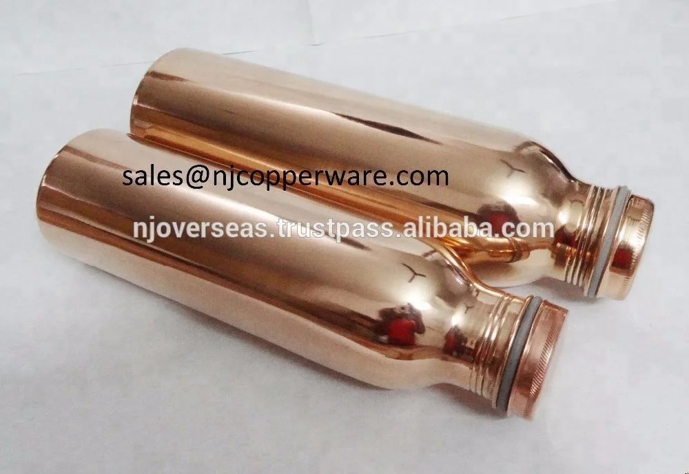 Pure Copper YOGA Water Bottle for Ayurvedic Health Benefits Leak Proof
