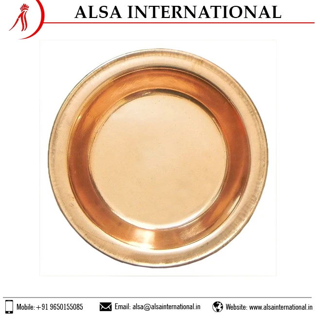 Latest Pure Antique Copper Plates in Bulk Supply Custom Design Size Vintage round Pattern Dishes Buy at Low Price Brass Material