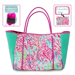 Wholesale Neoprene Summer Beach Tote Shoulder Bag With Custom Pattern