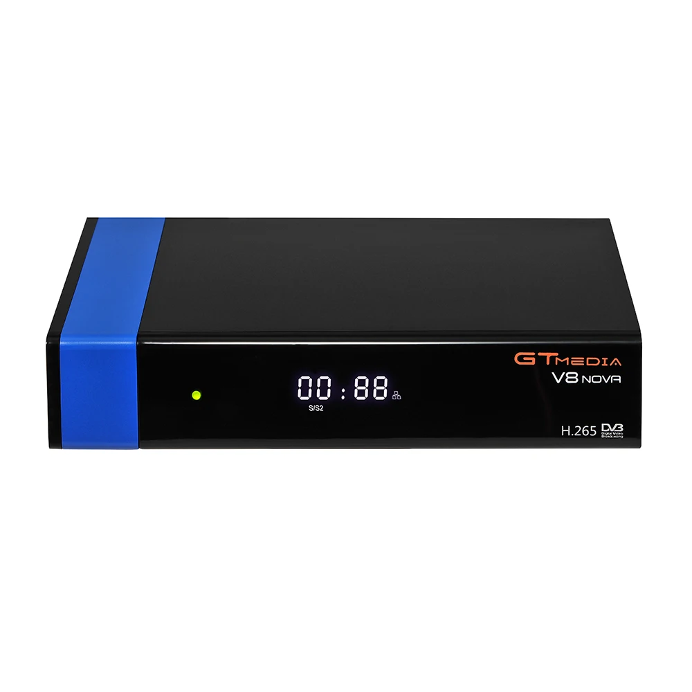 
2019 Latest Model GTMedia V8 Nova-Blue DVB S2 satellite tv receiver with built in wifi, support H.265 upgraded from V8 super 