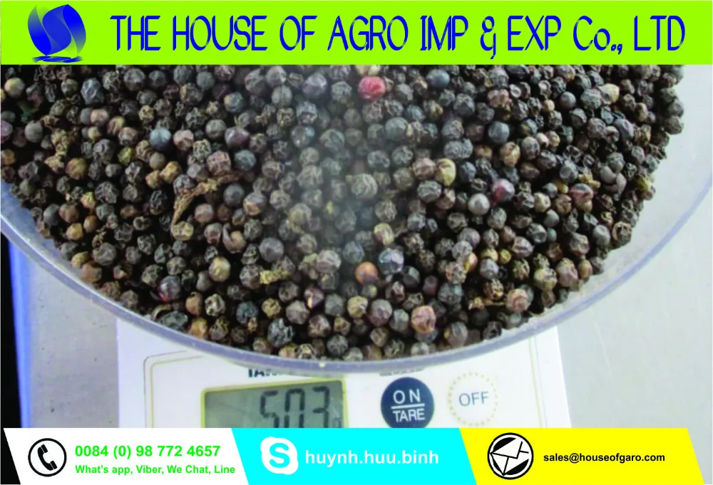 Made in Viet Nam 2021 Wholesale Top quality Best Price Newcrop dried black pepper Dried Bulk Black Pepper Machine Cleaned