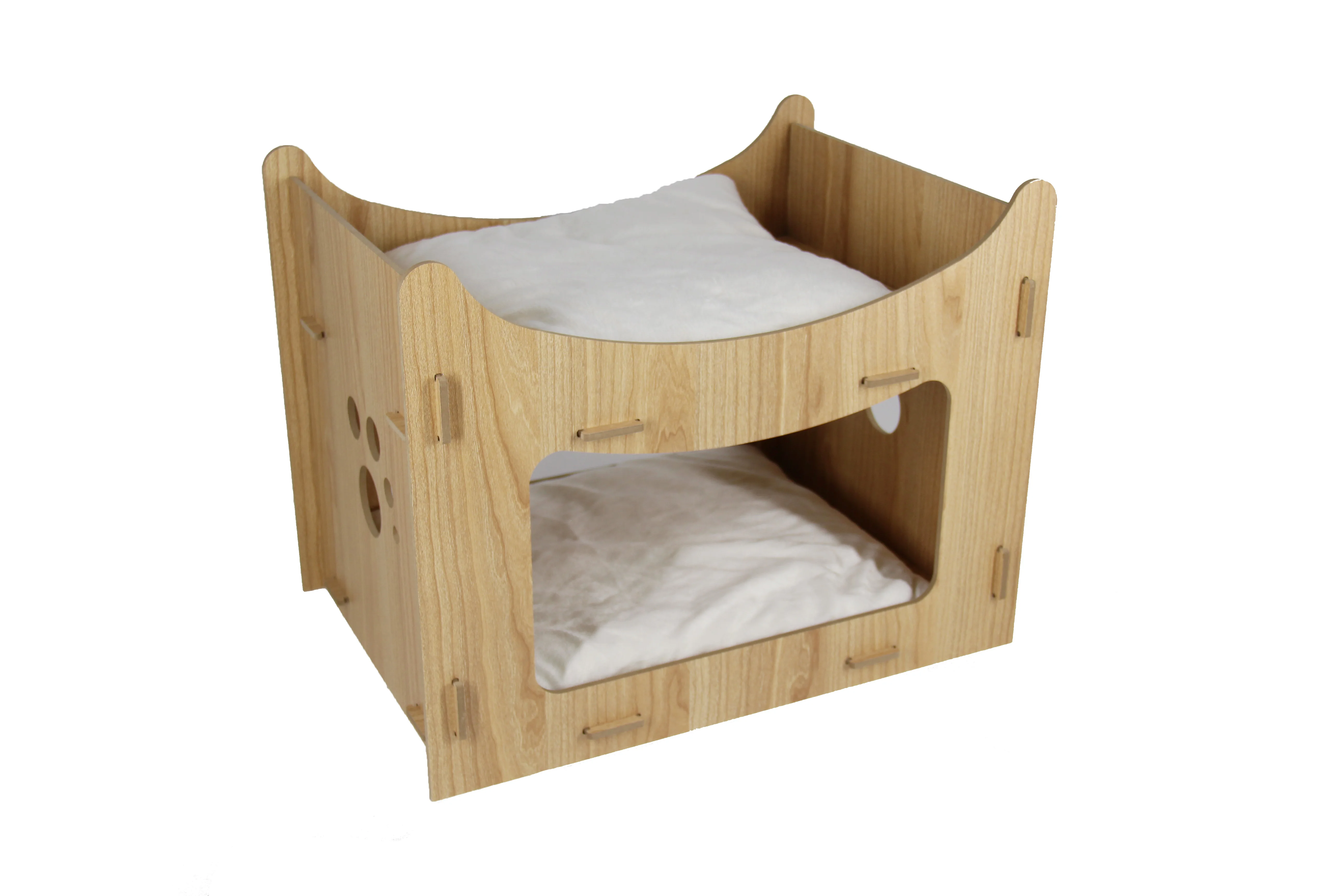 DIY 2018 sweet design wooden pet house colorful MDF cat house