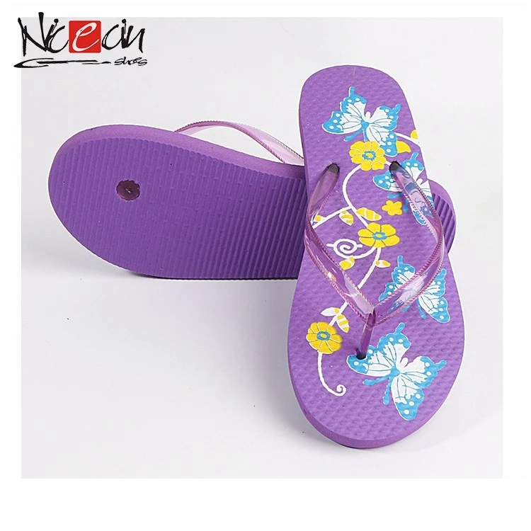 Фиолетовые шлепанцы с V-образным ремешком для одноразового использования, шлепанцы для девочек