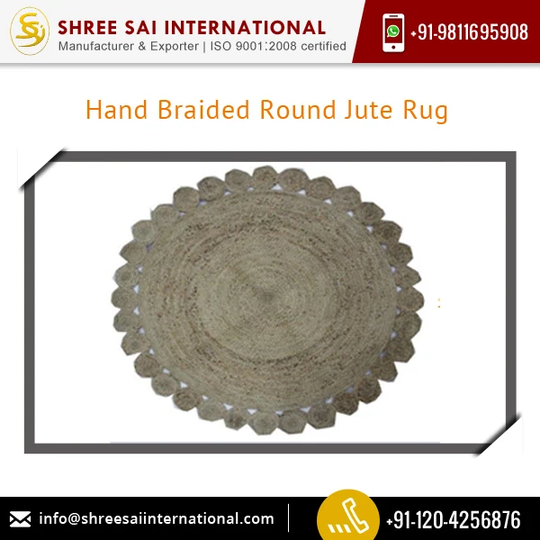 Direct From Factory Outlets Exclusive Range Long Lasting Hand Braided Jute Area Rugs Direct Manufacturer Bulk Supply Room Use