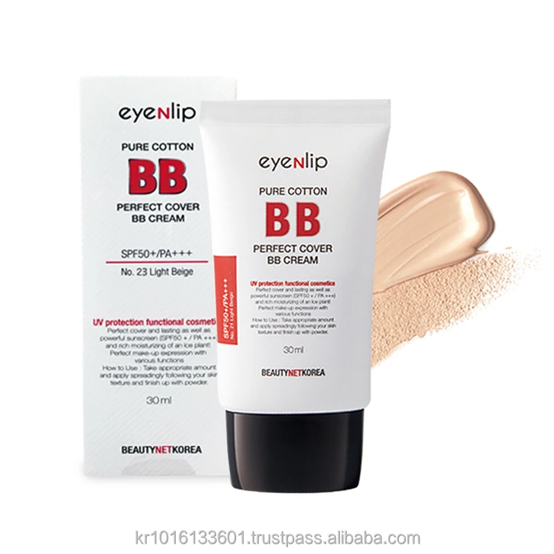 EyeNLip Pure cotton perfect cover BB cream #21,23 Light Beige / korea cosmetic