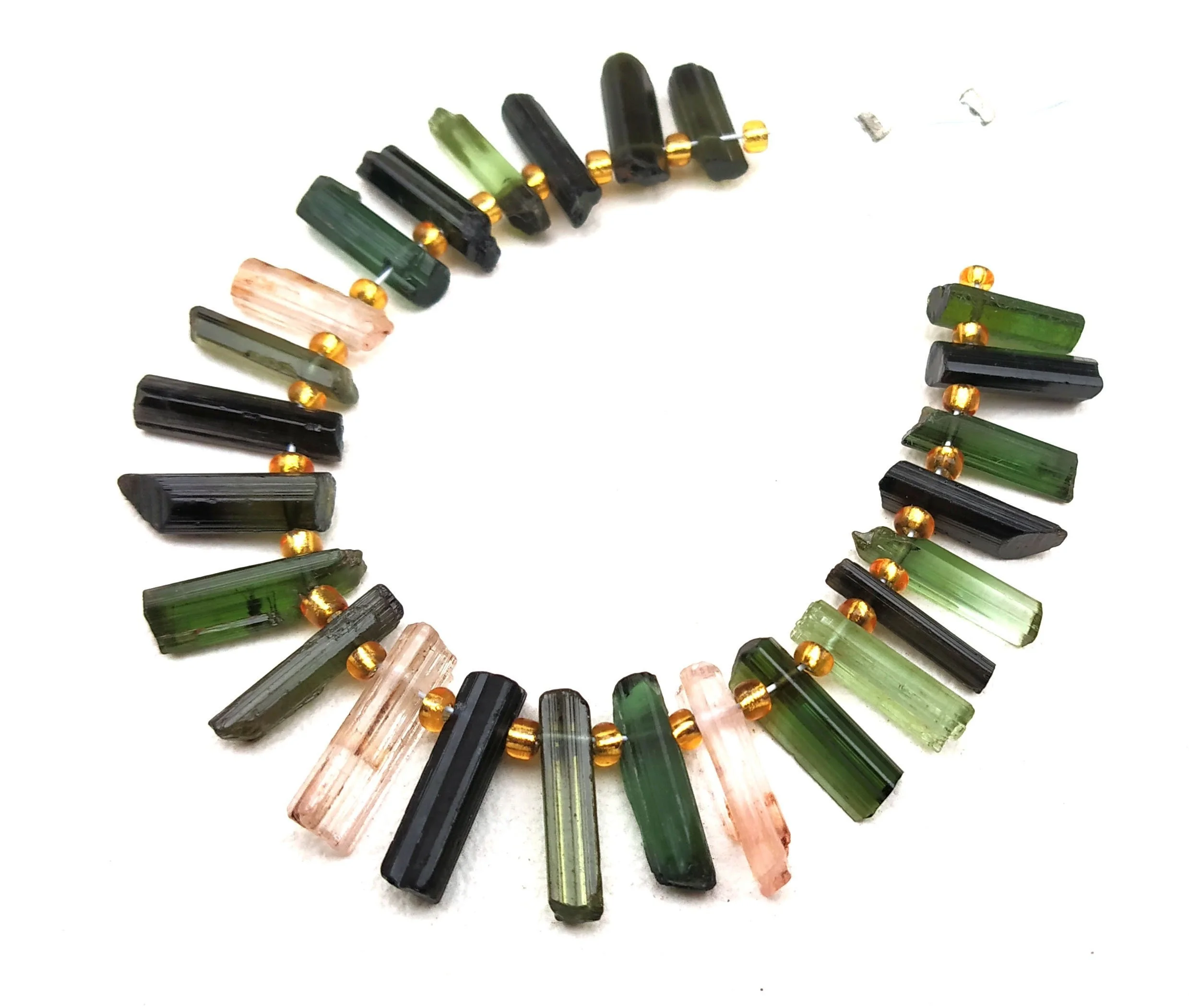 The Best Quality In Natural 24 Pieces Multi Color natural Untreated Tourmaline Pencils Shape Rough Gemstone