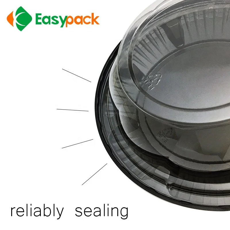 ECO friendly PET disposable round plastic cake dome containers with clear lid