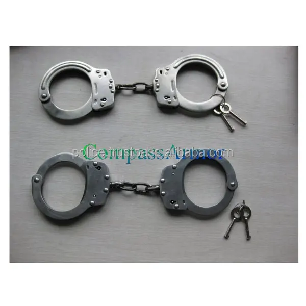 Military police double lock high-quality F-type carbon steel handcuffs