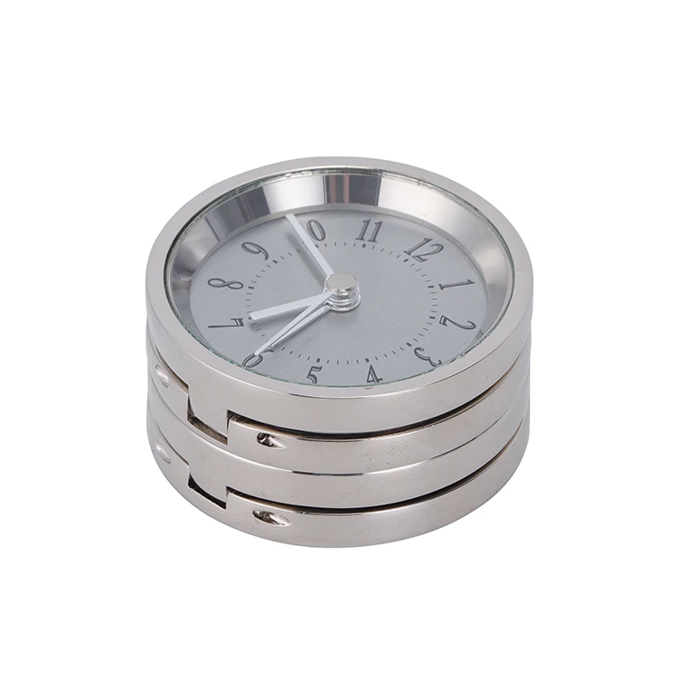 Metal small foldable travel desk clock