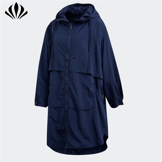 oversize fit 100% nylon high neckline athletic long coat women parka for ladies