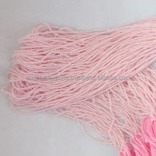 Rose Quartz Round Shape Faceted Semiprecious loose Beads Natural Beads Loose Gemstones 2 - 3 MM Faceted micro
