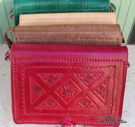 fashion moroccan Women Handbag vintage Genuine Leather Shoulder Bag