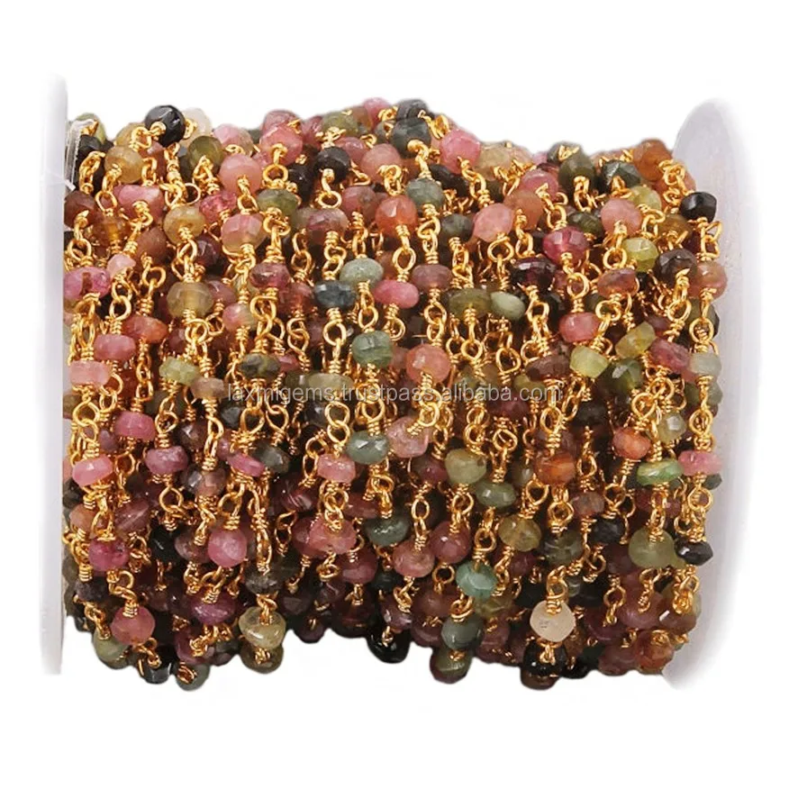 Beautiful Star and 925 sterling silver Rosary Chain Faceted Round Aquamarine Gemstone Beads Necklace