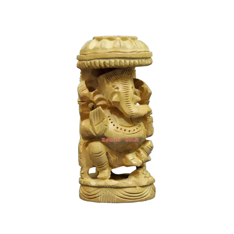 Large wood carving Ganesha Statue handmade wedding favor