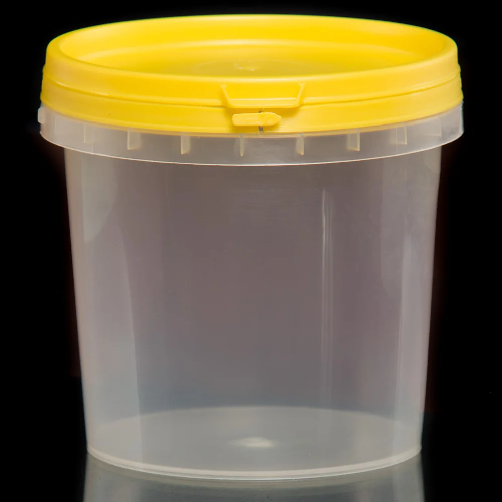 1 liter litre 1000ml transparent PP plastic bucket with cover