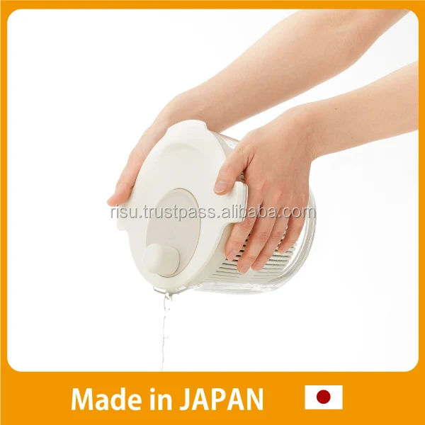 Kitchen appliance tool and Mixing maker disassembly type quick dry plastic salad spinner with bowl with compact made in Japan