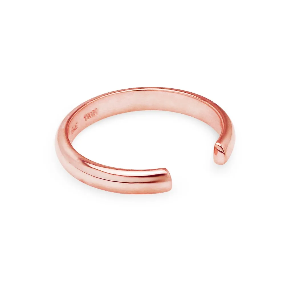 Rose Gold Sterling Silver Plain Adjustable Toe Ring