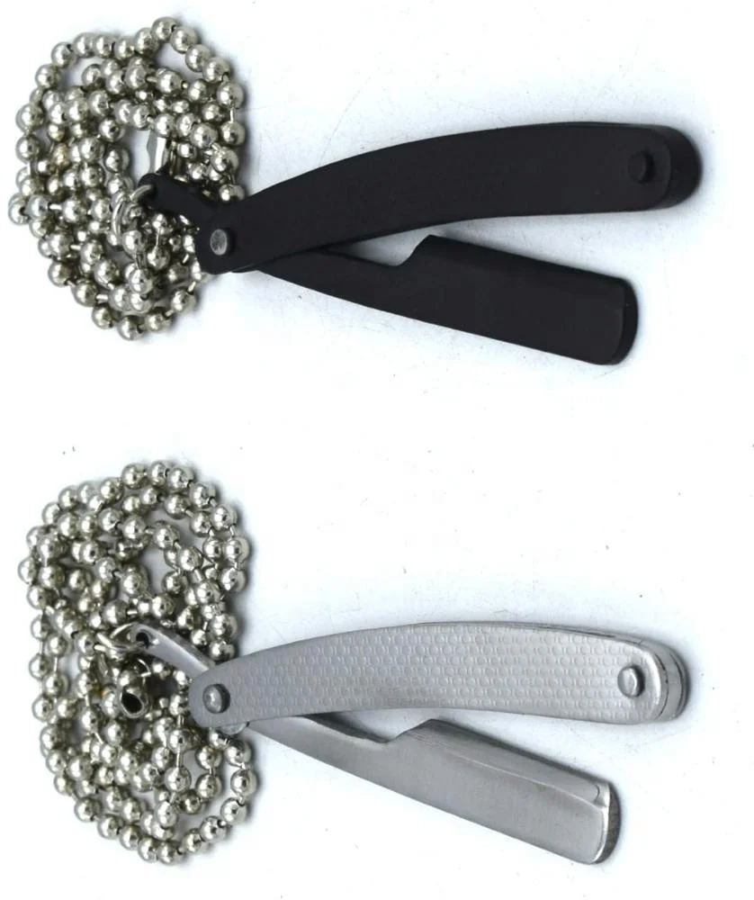 Wholesale Price Stainless Steel Barber Razor Design Pendant Custom Logo Barber Necklace Jewlery