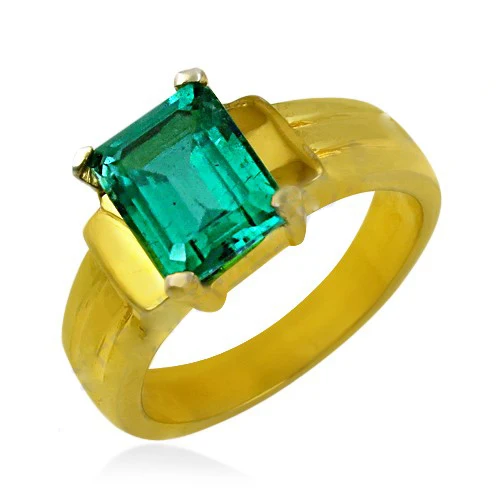 Dazzling Green Cubic Zircon (White CZ) 925 Silver Ring 18K Gold Plated Solid Silver with Pearl Main Stone Diamond Jewelry