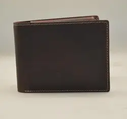 Vintage Crazy Horse Leather Mens Card Holder Rfid Wallet Bifold Short Wallet Genuine Leather For Men