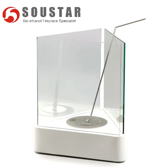2018 made in china nice tri-angle design bio ethanol table fireplace