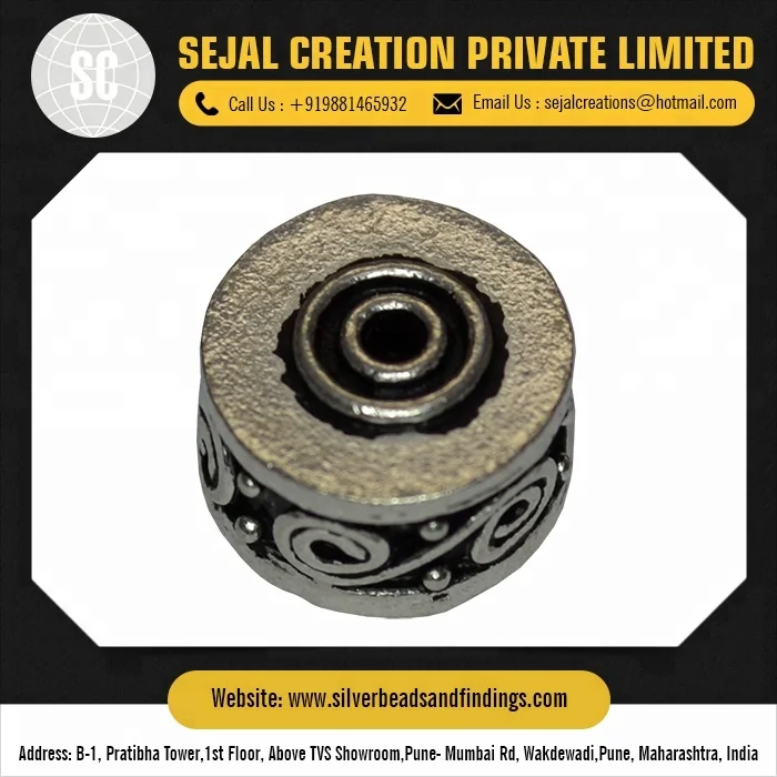 925 Sterling Silver Bali Beads Oxidized Spacer Jewelry Findings Ethnic Spacer Beads