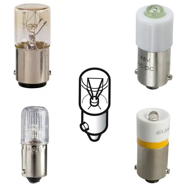 Schneider quality push button 24 V AC/DC LED bulb with BA9s base orange