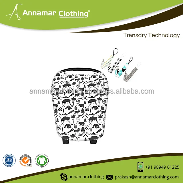 Personalized Private Label New Design Hot Selling 4-In-1 Baby Car Seat Cover Canopy and Nursing Cover from India