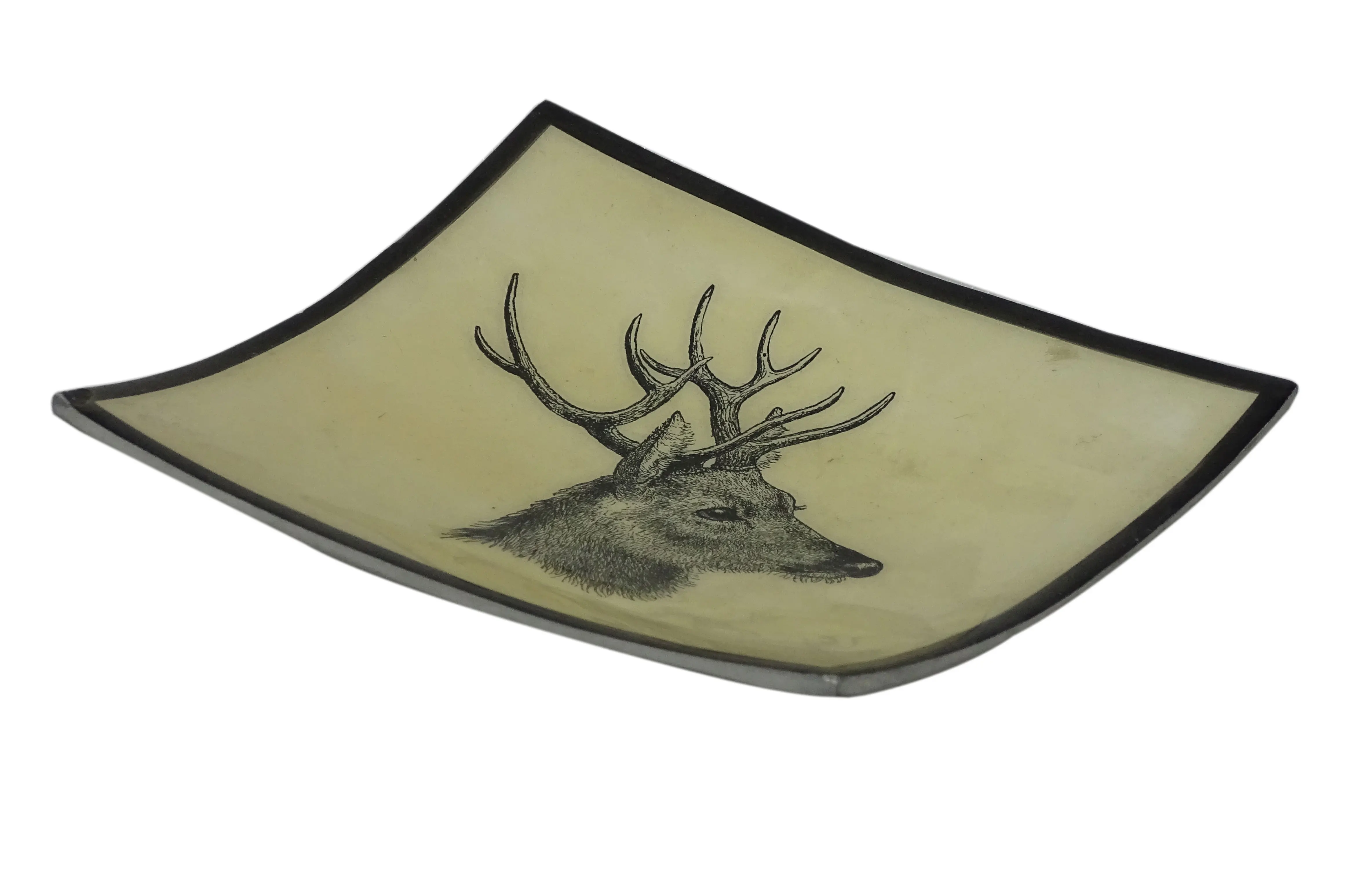 Popular Design Shinny  Silver Serving Tray with Wooden Handle