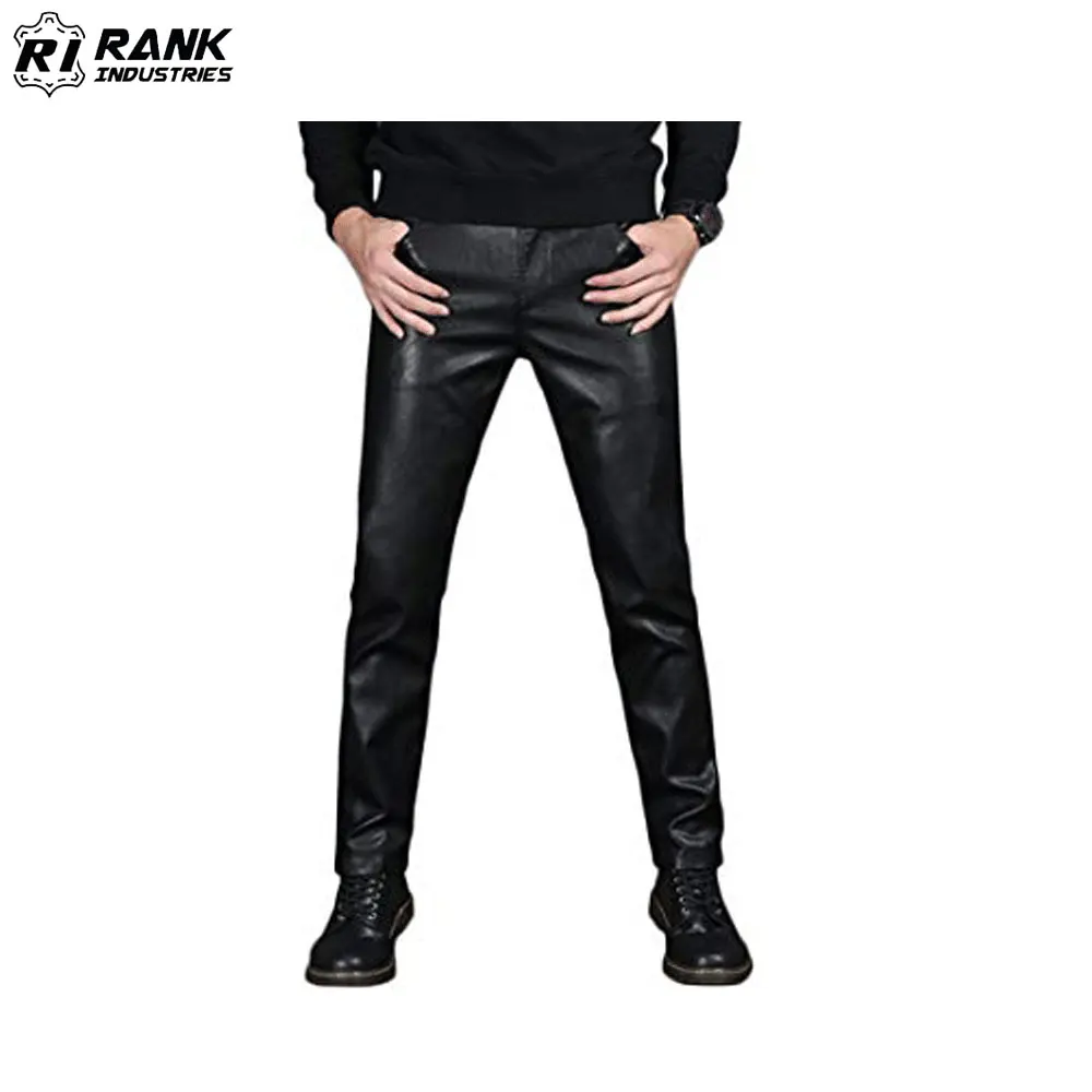 Горячая распродажа кожаные мужские брюки