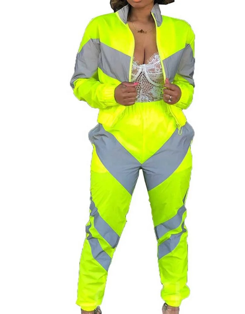 Tracksuit Women Reflective Striped Windbreaker Best quality track suit
