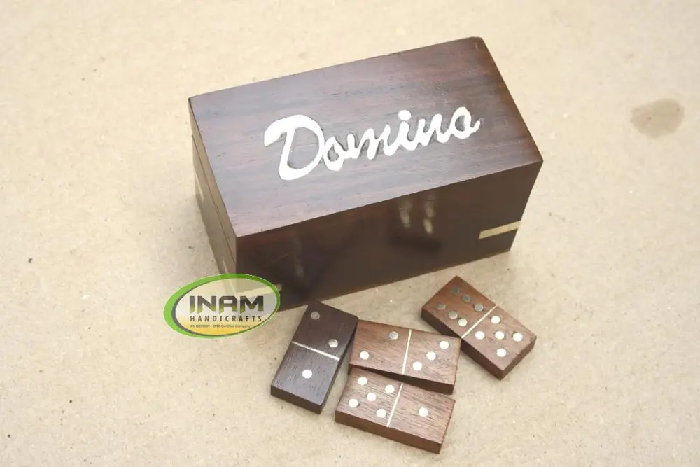 Extreme quality handmade design sheesham wood domino set with wooden box