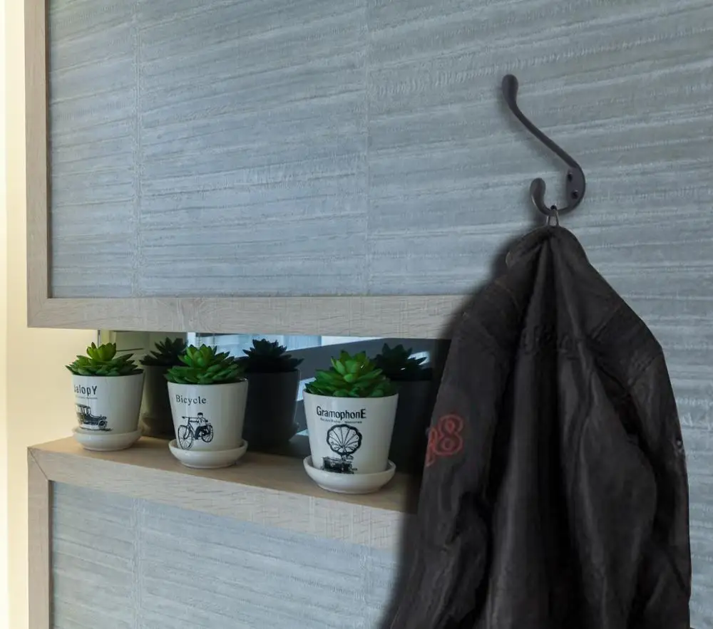 Rustic Style Black Cast Iron Large Wall Robe Hook