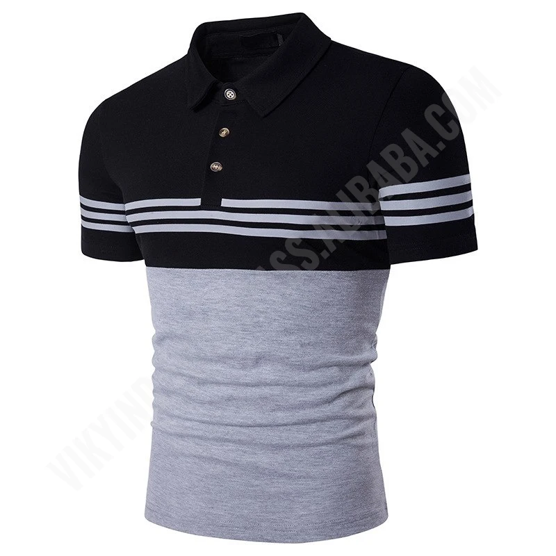 High Quality brand New arrival summer Men Casual Striped Polo Shirt