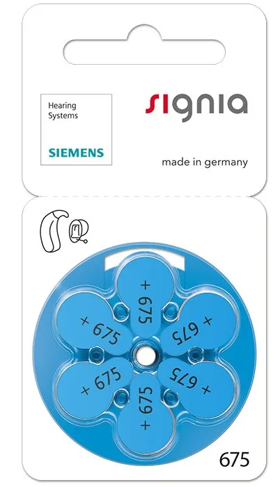 signia mercury free zinc air A 675 Hearing Aid Batteries 1.45V Germany made signia zinc air mercury hearing aid battery
