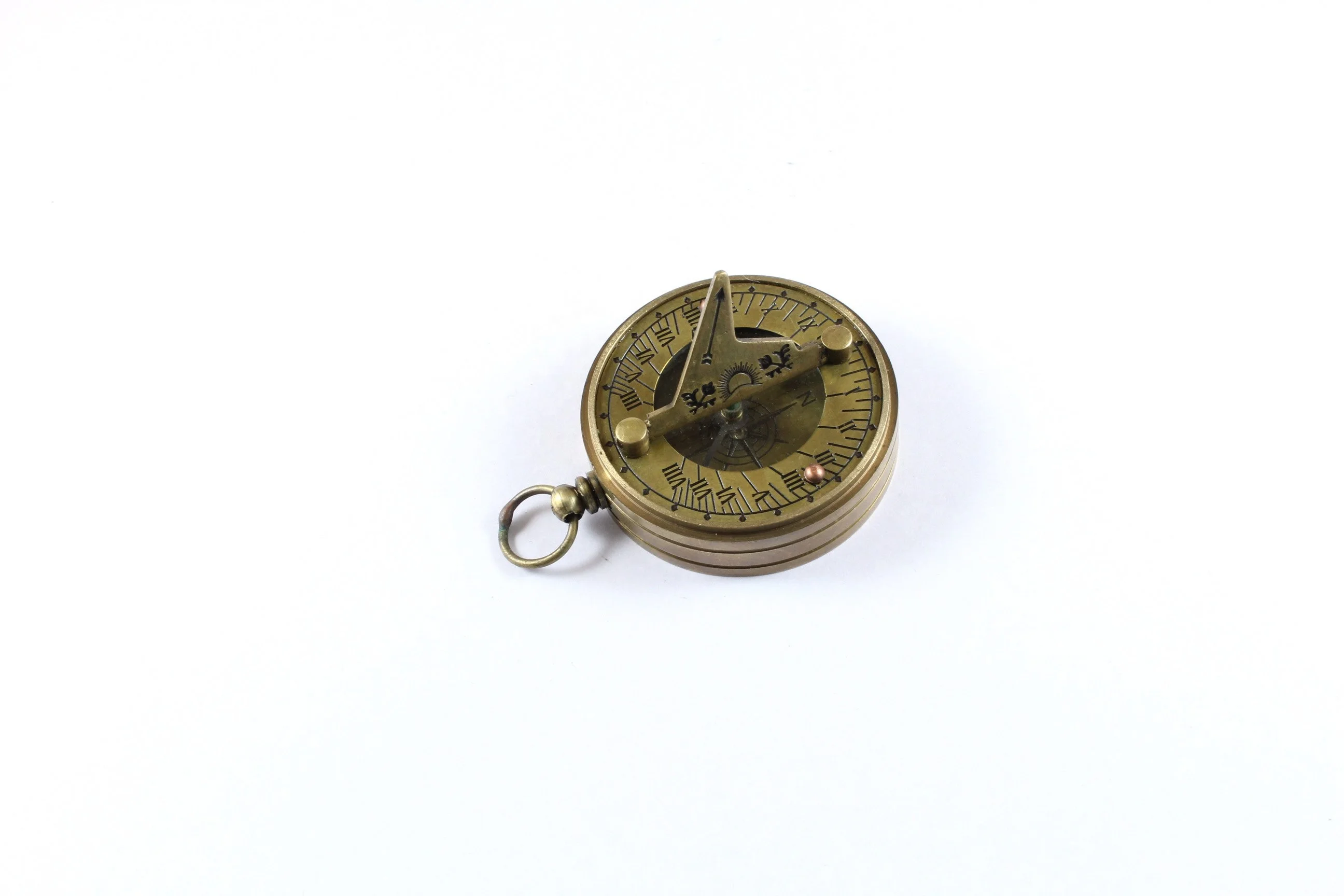 The Merry Rose London 1511-1545 Vintage Finish Brass Compass, World time Indicator in Leather Case.