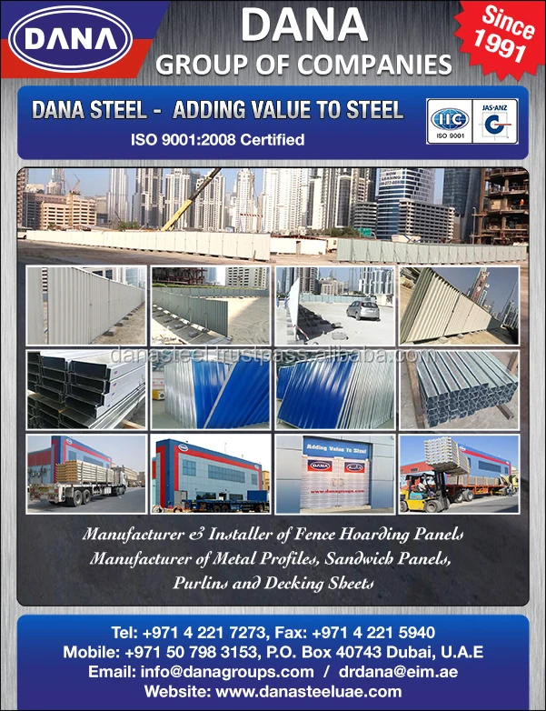 DCL Certified PIR Sandwich Panel Supplier Dubai UAE