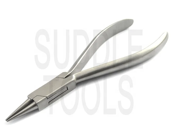 PRECISION ROUND NOSE JAWS ENDS PLIERS DENTAL ORTHODONTIC JEWELRY JEWELLERY MAKING OPTICAL PLIERS 130MM SATIN FINISH INOX