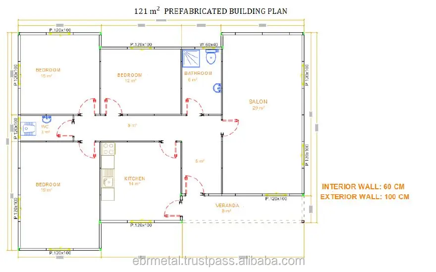 
HIGH QUALITY PREFABRICATED HOUSE SINGLE STOREY-82 m2-->166 m2 